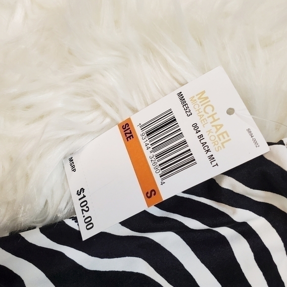 MICHAEL Kors Tankini Logo Ring Hardware 2 Piece Swing Zebra Print Size S - Picture 12 of 12